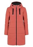 ELKLINE Damen Steppmantel Comfort | langer Wintermantel mit verstellbaren Kapuze | 2-Wege Reißverschluss mit Kinnschutz 2019060, Farbe:mineralred, Größe:48