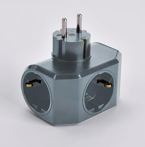 Viko Yonca Plus Gri Üçlü Topraklı Priz Çarpma Karşıtı - Görsel 4