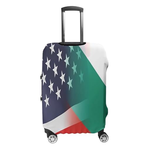 USA Bulgaria Flags Funny Travel Luggage Cover Baggage Suitcase Cover Protector Skins 19-32 Inch4