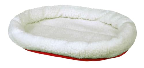 Trixie 28631 Kuschelbett, 47 × 38 cm, wollweiß/rot