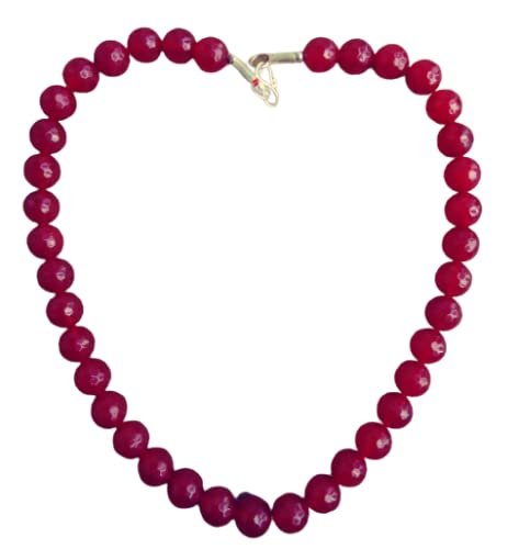 FREE Shipping Marjaan- Red Ruby necklace. Semi precious Jewelry.Handmade Necklace.Mountain agate necklace.Red Ruby Bead Necklace.