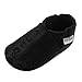 Mejale Chaussures en Cuir pour Bébé Bottillons à Semelle Souple Tout-Petit Rampant Garçon Fille First Walker Shoes(Crâne Noir,6-12 Mois,M)