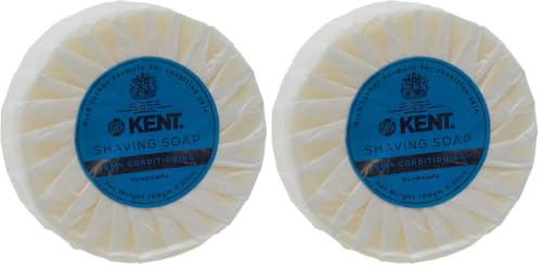Image of Kent SB2 Shaving Soap Puck Refill for Men for Shaving Soap Bowl Use with Shaving Brush for Men, Luxury Shave Barber Soap Made with Extracts of Coconut, Sgea, Jaboba Made in England (Pack of 2)