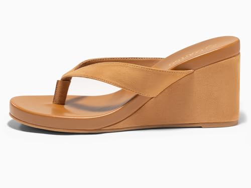 Image of Coutgo Womens Wedge Heels Sandals Platform Flip Flops Slides Slip On Summer Beach Shoes