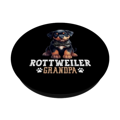 Rottweiler Grandpa Dog Lover Father's Day PopSockets Swappable PopGrip, Black - Image 2