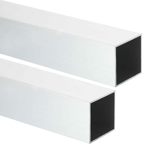 MECCANIXITY Aluminum Square Tubing,1.57"x1.57"x10" Long 0.04" Wall Thick 6063 Aluminum Square Tube Seamless Structural Metal Profile Hardware for Construction DIY Home Decor Furniture 2pcs