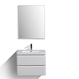 Eviva Glazzy 30 inch Glossy White Wall Mount Modern Bathroom Vanity with White Integrated Acrylic...