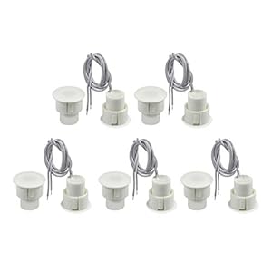 Recessed Door Contacts NC Security Alarm Window Sensors With Magnetic Reed Switch. 3⁄4 Inch Door Contact Position Switches DCS Work with All Access Control and Burglar Alarm Systems White 5pcs