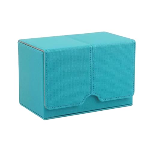 Wallfire デッキケース マグネット式ダイスケース 大容量 カードケース マグネット収納 PUレザー 200枚 「ポケカ 遊戯王 デュエマ 等 各種カードゲームに対応」スリーブ対応 レイクブルー