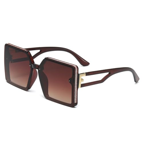 Lunettes de soleil carrées rouges oversize contre l'éblouissement avec protection UV400