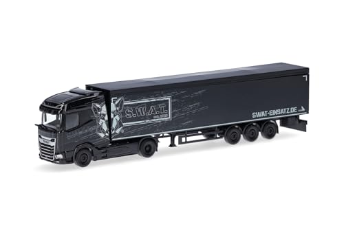 Camion DAF XG Herpa 1:87 réplique allemande haut de gamme avec semi-remorque à fond mouvant