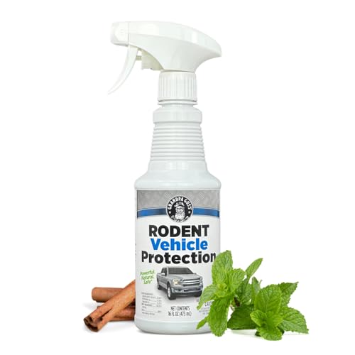Grandpa Guss Rodent Repellent for Car Engines Peppermint Oil & Cinnamon Oil Rodent Repellent Spray for Cars Trucks RVs ATVs Engine Wire Protection & Interior Defense 16 fl oz