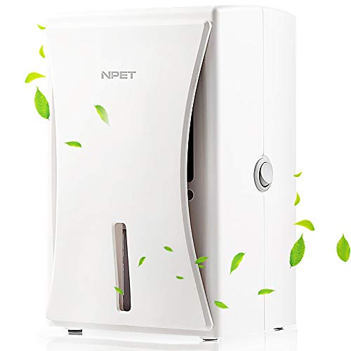NPET Electric Mini Dehumidifier for 150-200 sq.ft, Portable and Compact Home Dehumidifiers 600ml/20oz Capacity, DM800 Quiet Auto Shut-Off Small Dehumidifier for Bathroom, Closet, RV, Basement, Bedroom