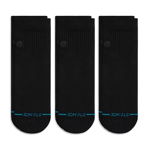 Image of Stance Icon Quarter Socks 3-Pack for Men and Women, All Day Comfort, Targeted Cushioning, Seamless Toe, Arch Support