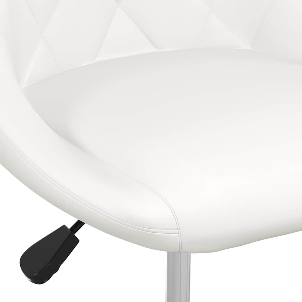 Lot de 4 chaises de salle à manger pivotantes en similicuir blanc réglable