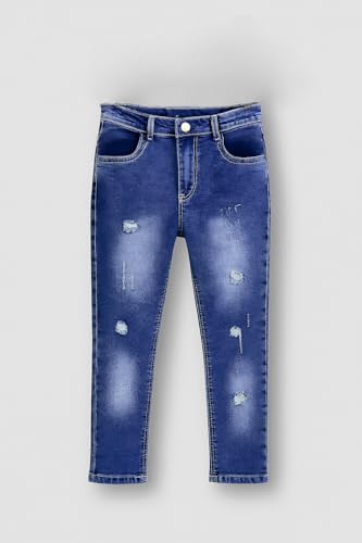 Image of A.T.U.N. (ALL THINGS UBER NICE) Boys Washed Denim Jeans | Regular Fit Stretchable Jeans with Mid Rise | Stylish Everyday Wear