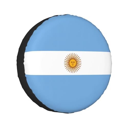 Cubierta universal de neumáticos con estampado de bandera argentina para Jeep SUV Truck, con correa ajustable para neumático de repuesto