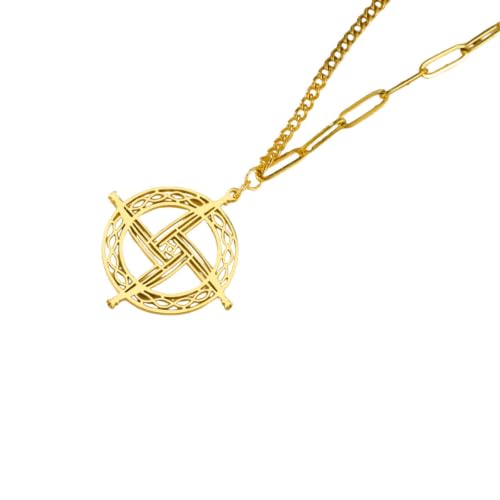 Collier Croix de Sainte-Brigitte en nœud celtique irlandais pour homme et femme