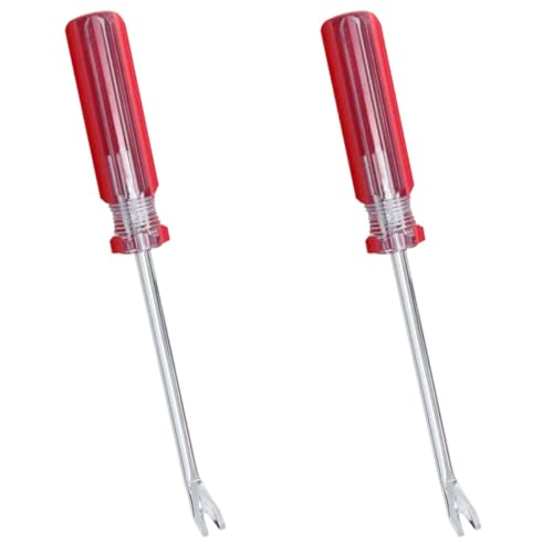 Haidong Nail Puller Elbow V-Nail Remover Screwdriver Rivet Tack Puller 7.4-Inch Nail Removal Tool (Red) 2PCS