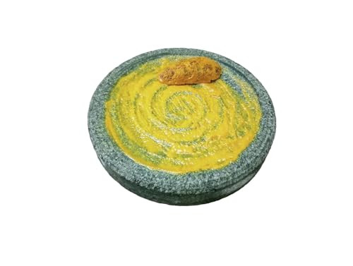 Our RuralTraditional Haldi Grinding & Chandan Rubbing Stone – Ayurvedic Manjal Kal for Turmeric, Almond & Herbal Paste Making 5 Inch