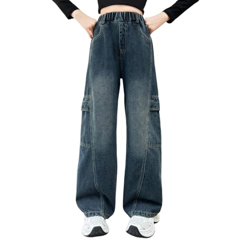 Pantalon cargo en denim pour filles idéal pour l'école et les jeux