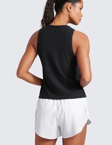 CRZ YOGA Cloudweight Crew Neck Workout Tanks Lightweight Athletic Gym Tops for Women Soft Basic Running Sleeveless Shirts2