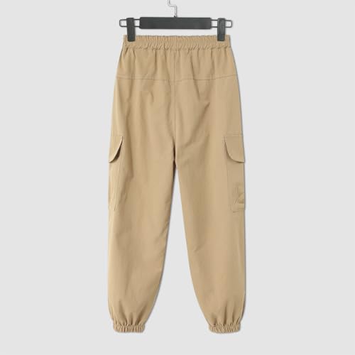 Boys Baggy Cargo Pants Kids Elastic Waist Casual Joggers with Multi Pockets Hip Hop Streetwear Relaxed Fit Trousers3