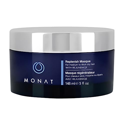 MONAT Replenish™ Masque Infused with Rejuveniqe® - Hair Masque that Deeply Condition Medium to Thick Hair. Hydrating Hair Mask w/ Pea Extract & Vegan UV Protectant - Net Wt. 148 ml ℮ 5.0 fl. oz.