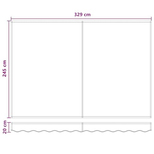 Tissu de rechange pour auvent 3,5x2,5m polyester imperméable protection UV - 7