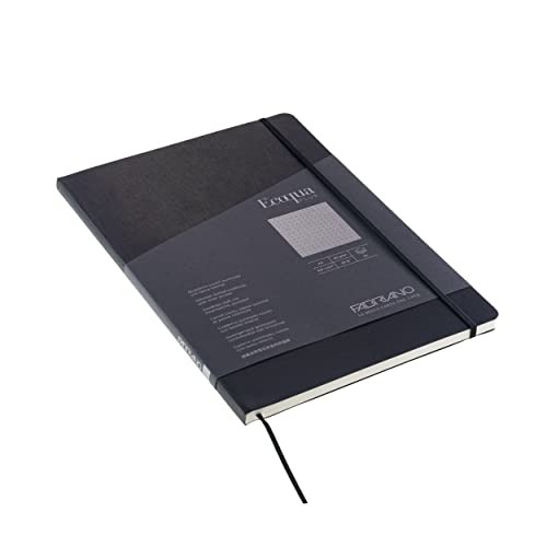 Fabriano Ecoqua Plus Stitch Bound Dot A4 Black carnet ouverture à plat