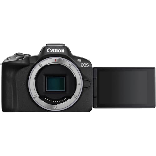 Image of Canon EOS R50 Mirrorless Camera Body (Black) 5811C002 Bundle with Sandisk 128GB Memory Card, Deco Essentials Camera Bag and Photography Guidebook