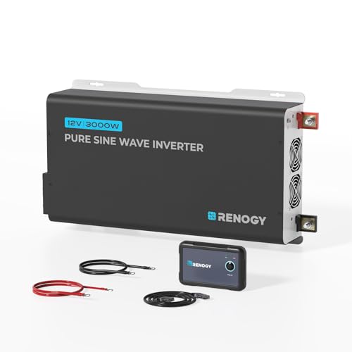 Image of 3000W Pure Sine Wave Inverter, Car Power Inverter 12V to 120V Converter for Solar, RV, Truck, Camping, Home, Built-in UPS Transfer Switch & Bluetooth, 92% Conversion Efficiency, 6000W Peak Power
