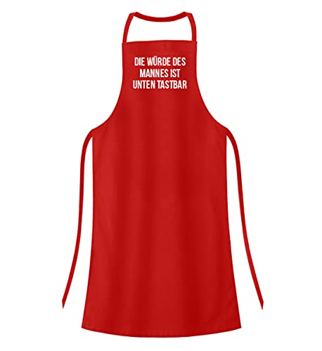 Tablier de barbecue rouge idée cadeau originale pour passionné de grillades et de cuisine