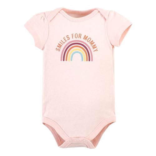 Hudson Baby Bodies de algodão para bebês, Sunshine Rainbows, pacote com 5, 9-12 Months
