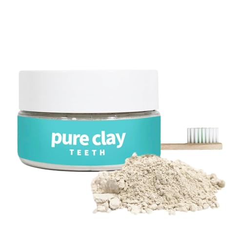 Pure Clay Mineral Tooth Powder Bentonite Clay Food Grade Tooth Powder, Minimalist Calcium Bentonite toothpaste Polish Fluoride Free Toothpaste Alternative Unflavored and unscented.