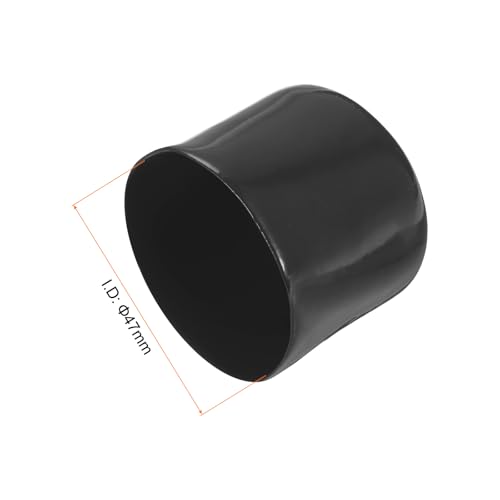 Image of uxcell 4pcs Rubber End Caps 47mm ID Vinyl Round End Cap Cover Screw Thread Protectors Black, 40mm Height