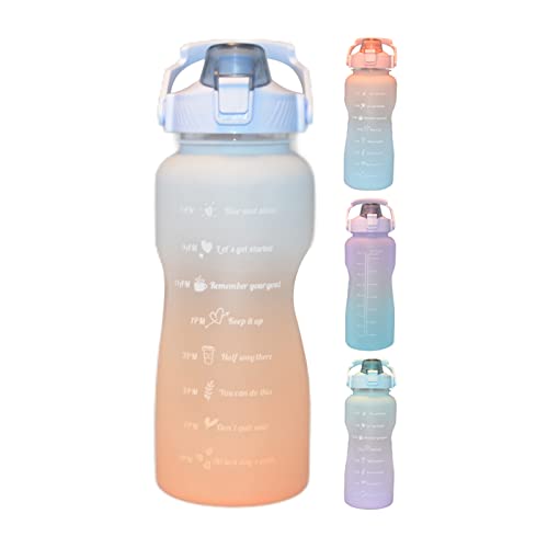 Clenp Waterfles 2L Sport Waterfles Uittrekbaar, BPA-vrij drinkfles kooldioxide geschikt met motiverende tijdmarkering, grote drinkfles voor outdoor/school/uni/bike/kantoor - Image 3