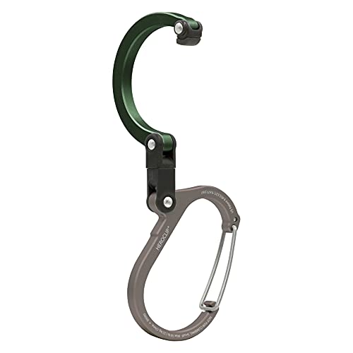 Image of GEAR AID HEROCLIP (Small) Carabiner Gear Clip and Hook, for Hanging Bags, Purses, Lanterns, Strollers, Tools, Helmets, Water Bottles, and More