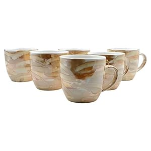 FnP CL Ceramic Golden Brown Gloss Finish Tea And Coffee Cups (Set Of 6), 150 ml