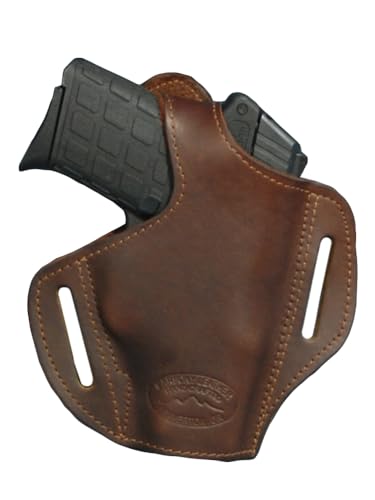 Barsony Brown Leather Pancake Holster for Ruger EC9s Right