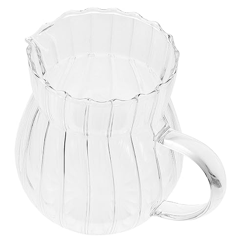 PRETYZOOM Pichet à Lait Verre Élégant Avec Bec Verseur Anti-fuite Résistance à Usure Et Base Antidérapante Pour Café Salons De Thé Restaurants Et Usage Domestique