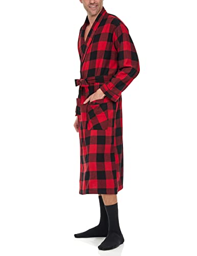 Image of Andrew Scott Mens 2 Pack Long Sleep -Sauna Robe / 100% Cotton Flannel Brush Warm Bathrobe