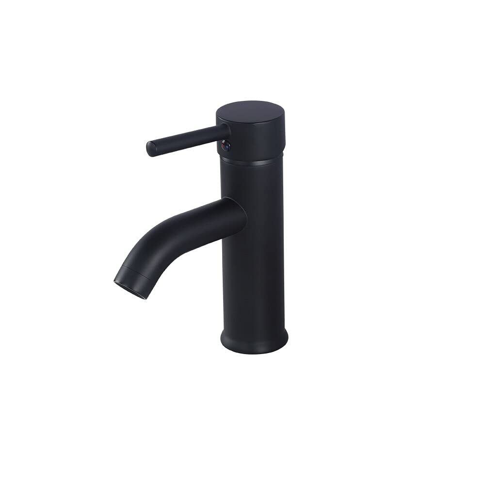 Mitigeur de salle de bain noir mat en laiton haut de gamme pour vasque moderne
