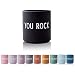 Produktbild Design Letters Lieblingsbecher Schwarz YOU ROCK | Tasse mit spruch | Personalisierte Geschenke für Lieblingsmensch | Dekorativ Kaffeetasse | Persönlich Geschenk | Kaffeebecher Porzellan