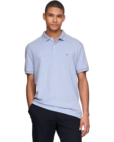 Image of Tommy Hilfiger Mens Short Sleeve Casual Polo Shirts in Regular Fit with Liquid Cotton