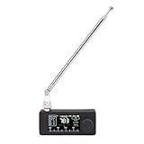 ASHATA SI4732 Miniradio mit 1,9-Zoll-Farbbildschirm, Tragbarer AM-FM-Taschenradioempfänger, LSB-USB-Transistorradios mit 3,5-mm-Kopfhöreranschluss, Teleskopantennen für Wandercamping (Black)