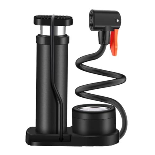EXCEART 電動モーターサイクルカー用フットポンプ 高精気圧計付き 耐久性素材コンパクト設計 手動空気入れ 自動車自転車対応