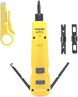 VCELINK Punch Down Tool with 110/66 Blades, Multifunction Hook Tool for RJ45 Cat5/Cat6 Keystone Jacks and Telephone Socket Terminal Insertion