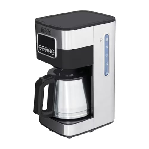 BLACK+DECKER Cafeteira Elétrica 110 V Inox, Filtro Permanente e Lavável, Capacidade 1,5 L, Ate 38 Cafézinhos, Painel Digital, Modelo CM350G-BR