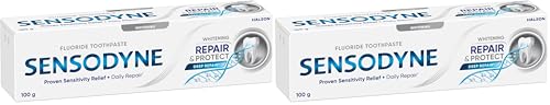 Sensodyne Toothpaste, Repair and Protect, Sensitive Teeth and Cavity Prevention, Whitening, 100g (Pack of 2)